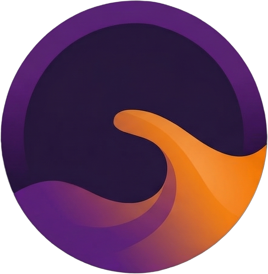 Scroll Partners — lila-gyűrűs logó